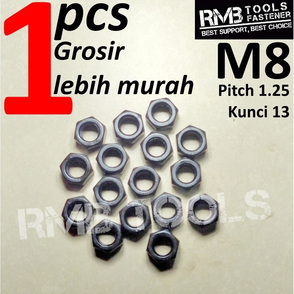 M8 HEX เกรดเหล็กสีดํา 8.8 KEY 13 PITCH 1.25