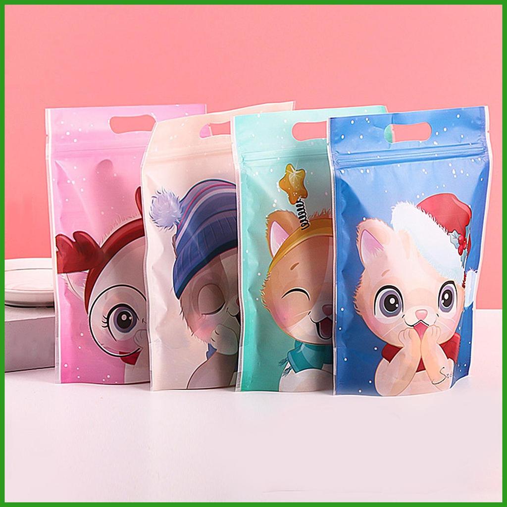 Sealable Treat กระเป๋าแมวรูปแบบ Resealable Candy กระเป๋า Zip Treat กระเป๋าถุงบรรจุภัณฑ์อาหาร 23x15.5