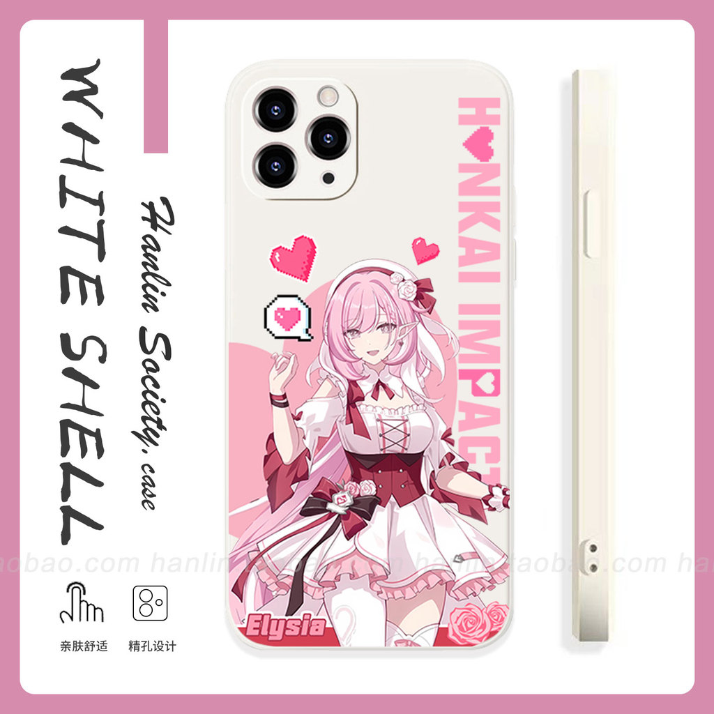 เคส Honkai Elysia iPhone 17 16 iPhone 15 14 13 12 11 Plus Pro Max X SE 7 6 TPU Clear Case