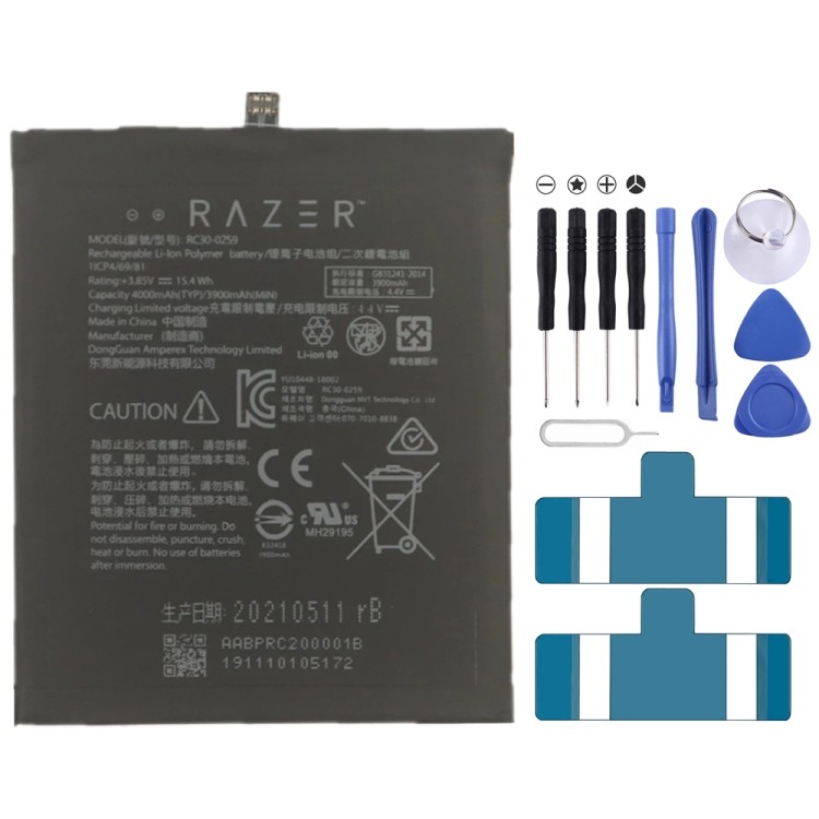 คุณภาพดีสําหรับ Razer Phone 2 4000mAh RC30-0259 เปลี่ยนแบตเตอรี่