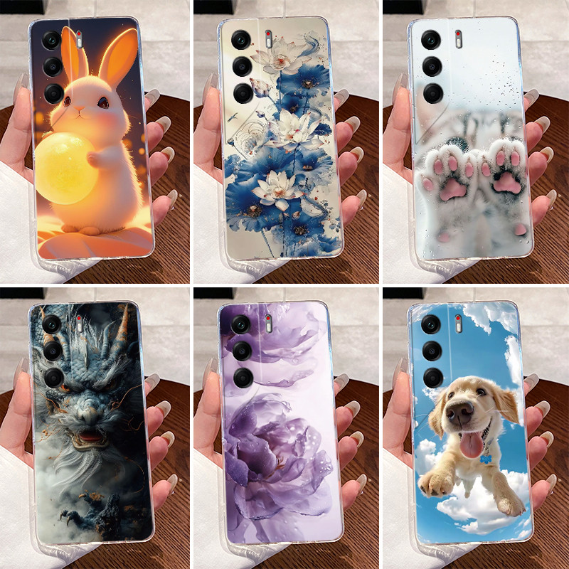 ปลอกสําหรับ Tecno Camon 40 Pro 4G 5G CM6 CM7 หรูหราน่ารัก Cool ชายหญิงซิลิโคนเคสโทรศัพท์ Techno Camo