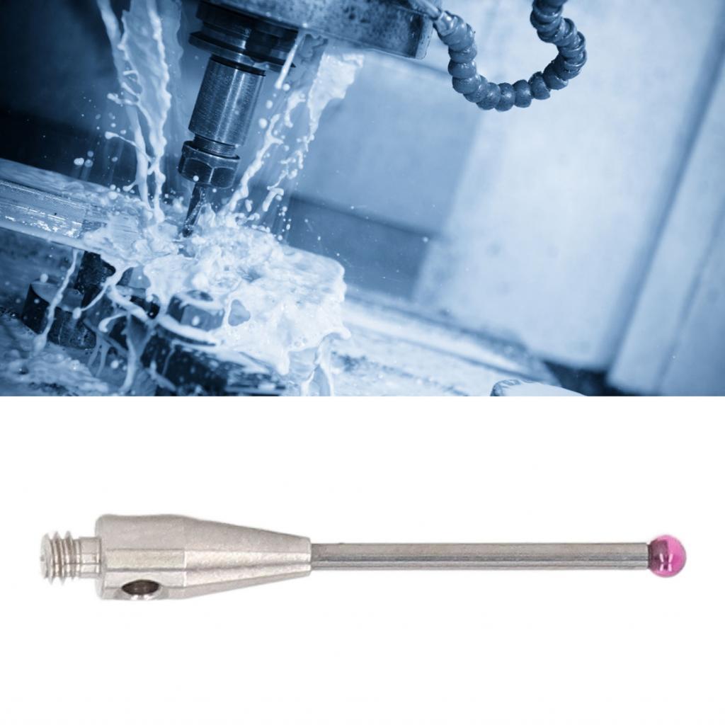 CMM Touch Probe เครื่องมือเครื่องสไตลัส Red Ball Tip รูปทรงเส้นตรง M2 พร้อมกล่องเก็บสำหรับอุตสาหกรรม