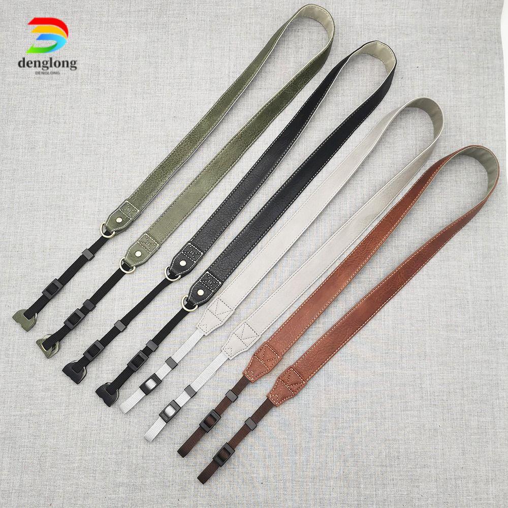 DENGLONG Micro Single Strap, PU Leather Retro Camera Shoulder Strap, Universal Adjustable Neck Strap