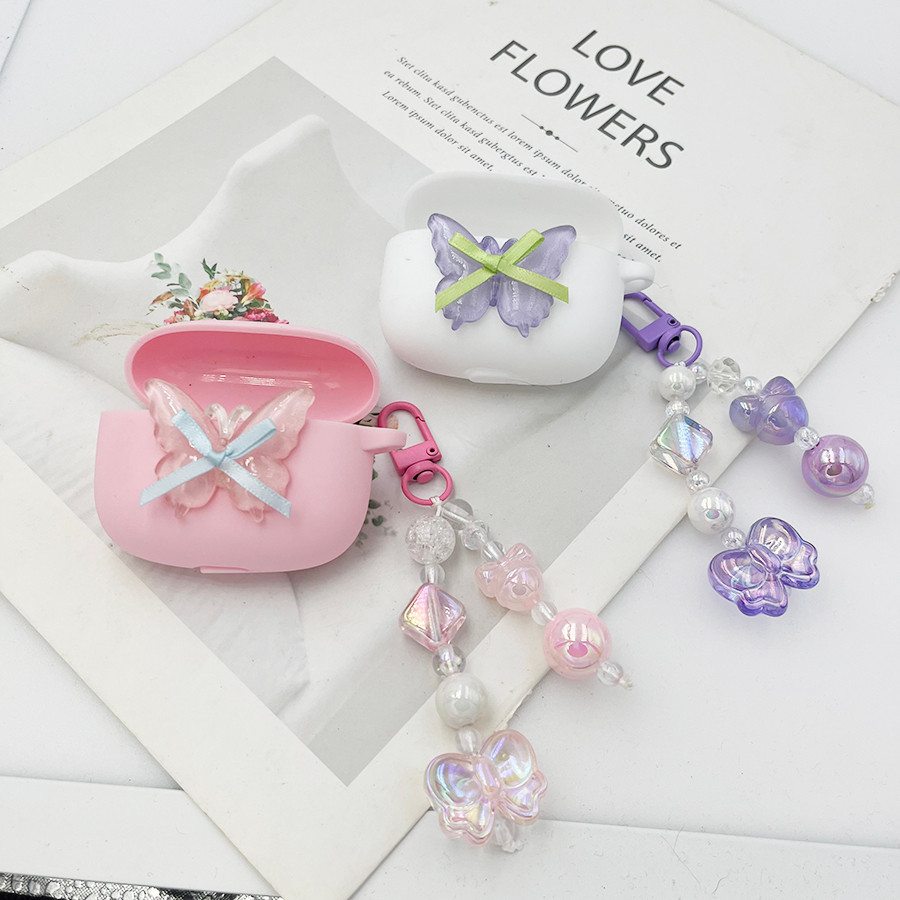 หรูหราหูฟังสําหรับ Jabra ELITE 4 /ELITE 3/ELITE 4 Active Case เคสซิลิโคนพร้อมฝาครอบ keychian