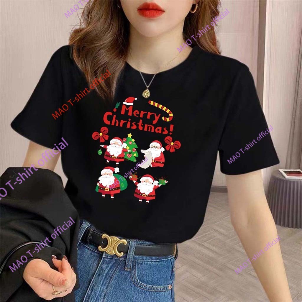 COD✅  เสื้อยืด คริสต์มาส Merry Christmas T-shirt ต้นคริสต์มาส พิมพ์ลาย  เสื้อครอบครัวคริสต์มาส เสื้อผ้าแฟชั่นผู้หญิง11 - รูปที่ 4