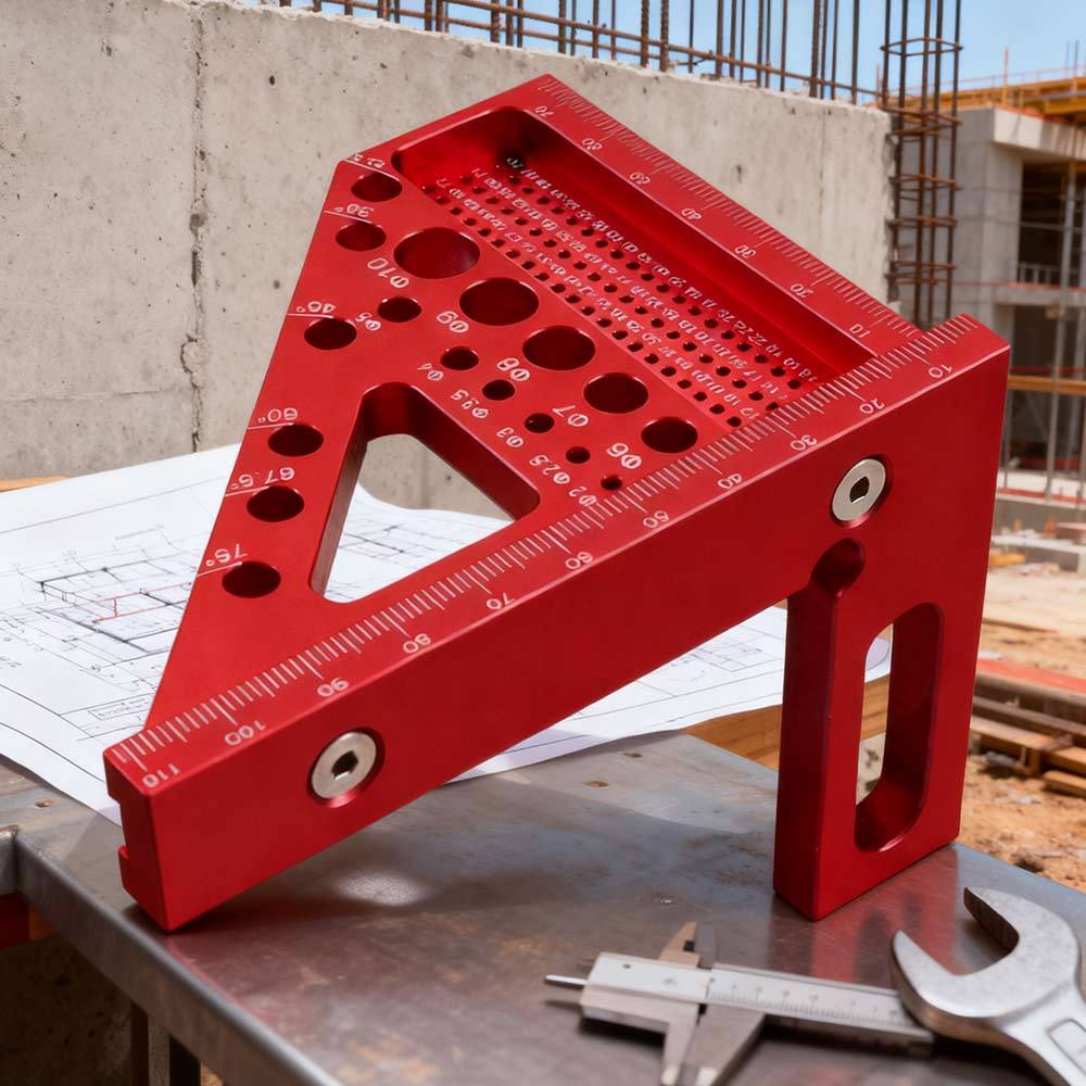 luminum Alloy 3D Multi Angle Measuring Ruler Woodworking Square Protractor 45° 90° Miter Triangle-Ru