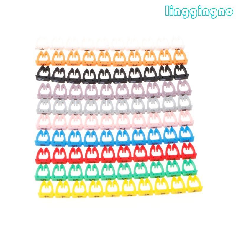 RR สายจํานวนเครื่องหมายสําหรับ RJ45 RJ11 RJ12 สีสายตัวเลข 100 ชิ้น