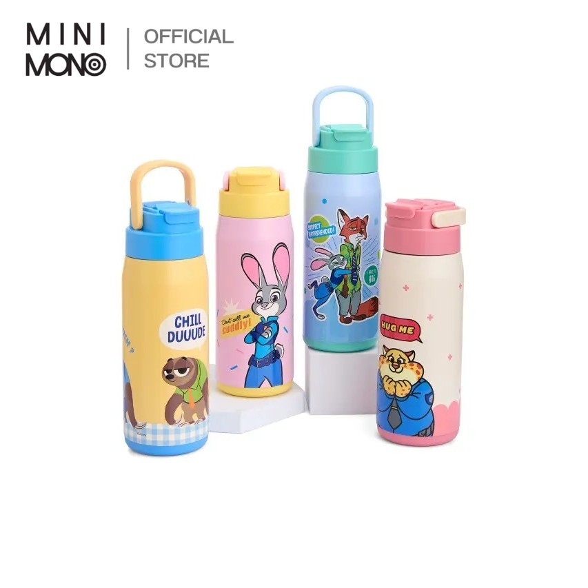 Mini Mono ขวดน้ำทัมเบลอร์ สเตนเลสสตีลสองชั้น ลาย Zootopia ความจุ 550 มล.