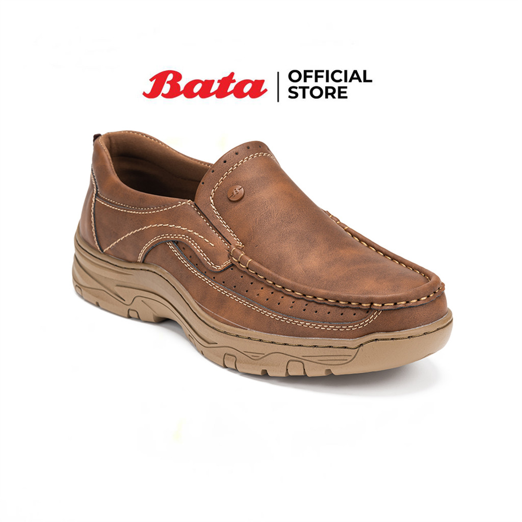 Bata บาจา รองเท้าคัทชู ลำลอง แบบสวม สำหรับผู้ชาย รุ่น SMFH2024-95 สีแทน รหัส 8313186