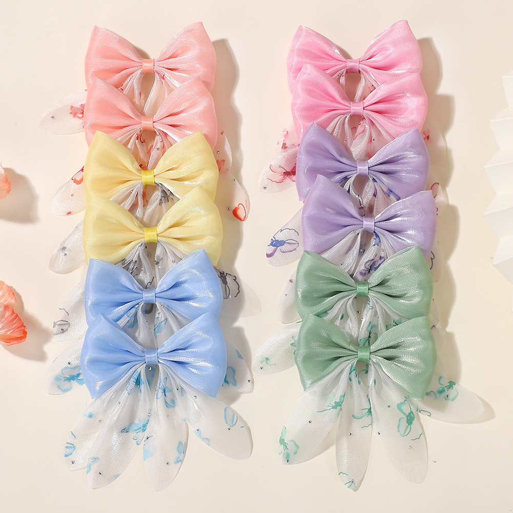 2 ชิ้น/ล็อตสาวน่ารัก Bowknot กิ๊บติดผม Cheer Bow Glitter Hairpin เจ้าหญิงเส้นด้าย Polka Dot Hairgripes เด็ก Headwear
