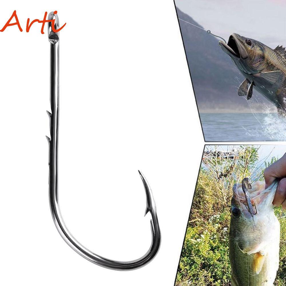 ARTI 100 ชิ้น.Offset Hook Lure Hooks จากเหล็กคาร์บอนสูง คมกรีดคู่ ป้องกันสนิม
