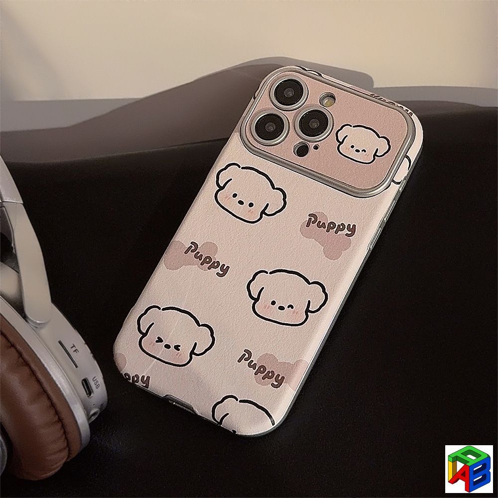 ลูกสุนัขครีมน่ารักสําหรับ iphone17Promax, Apple 15/16ProMax, iPhone14/15 iPhone17Pro เคสโทรศัพท์ 13promax หนังความรู้สึกระดับไฮเอนด์, 12Promax Electroplated กันกระแทกโพธิ์ - รูปที่ 6