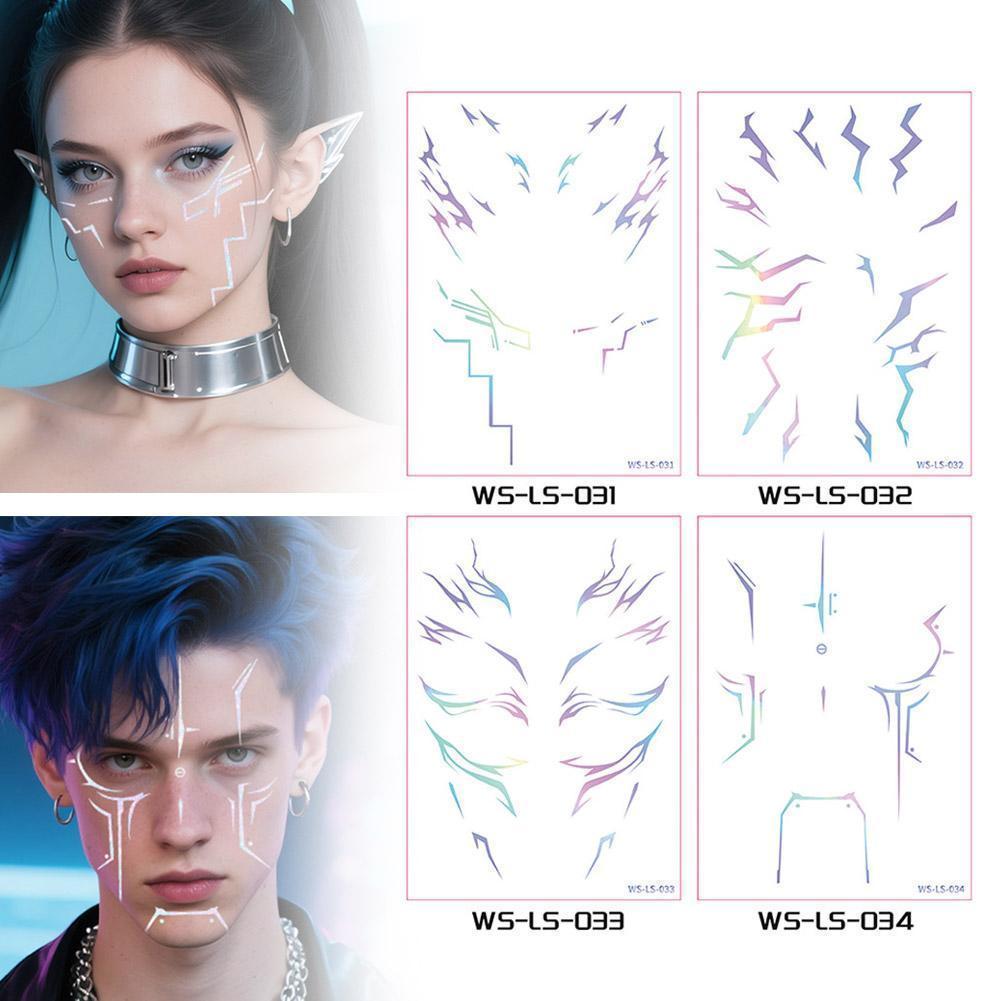 150*210 มม.ชั่วคราว Tattoo Face สติกเกอร์อะนิเมะสติกเกอร์แต่งหน้า O4t5