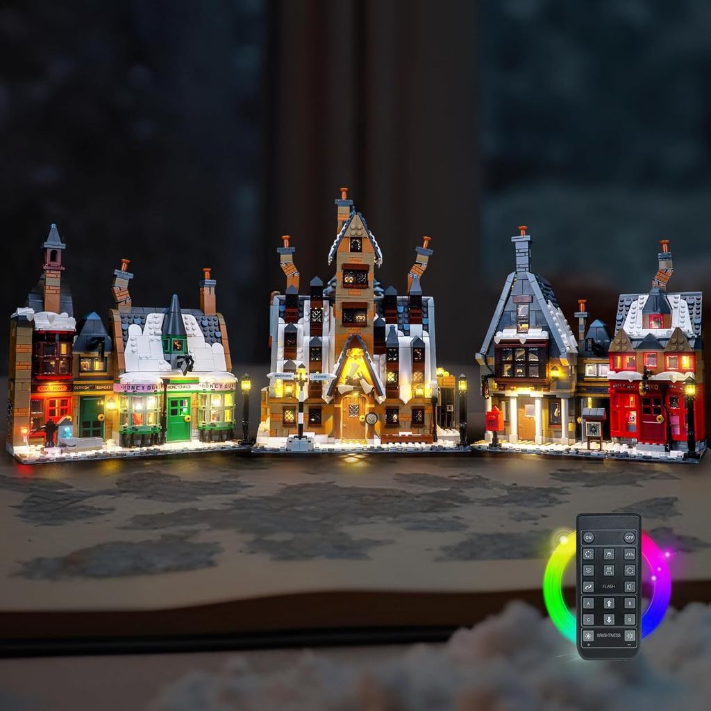 ไฟ LED เข้ากันได้กับ Lego 76457 Hugemeade Village - Collectors Edition,ชุดไฟ RC เข้ากันได้กับ Lego C