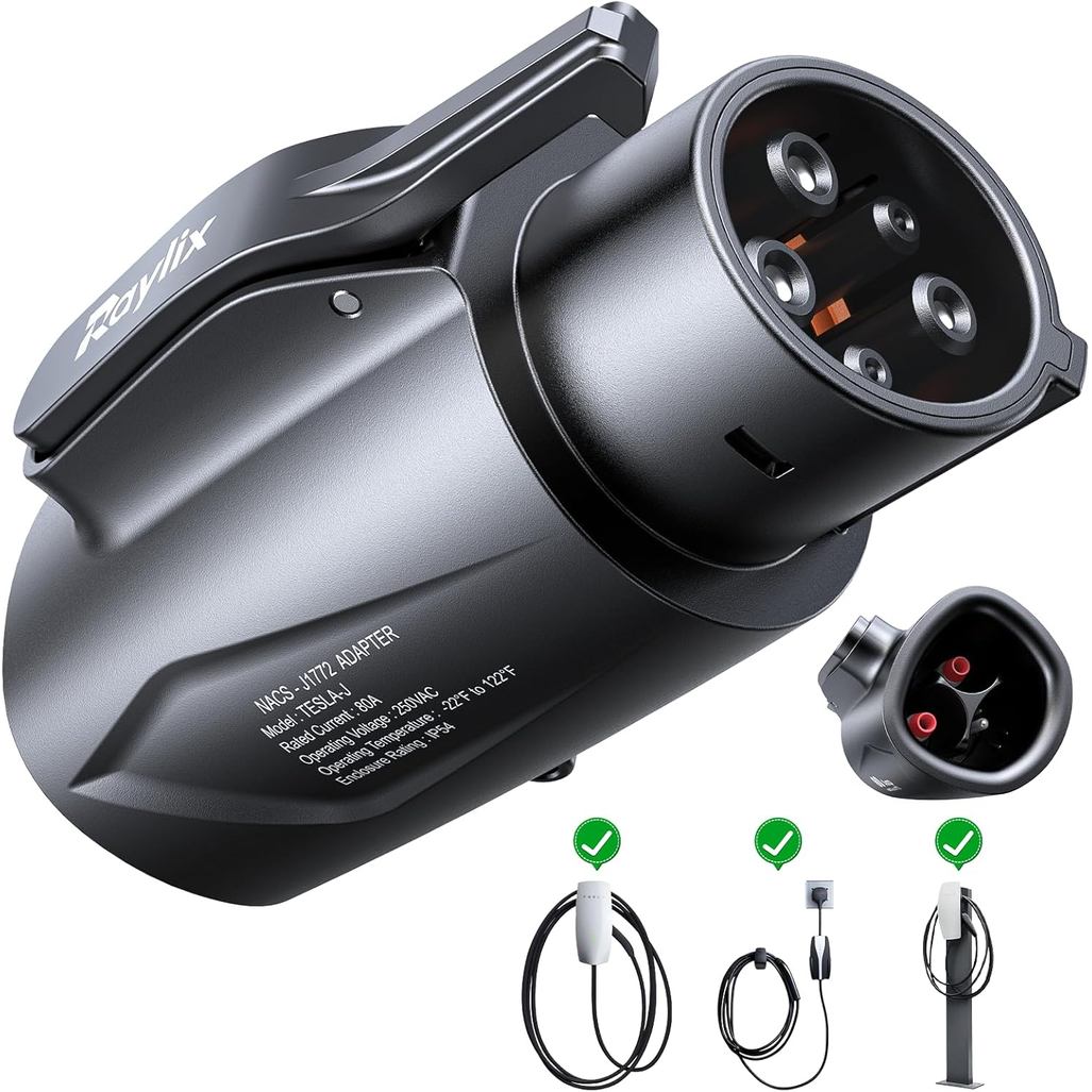 Raylix Tesla to J1772 Adapter (Max 80A, 250V) [สําหรับ J1772 รถยนต์ไฟฟ้า] อะแดปเตอร์ชาร์จ Tesla, NAC