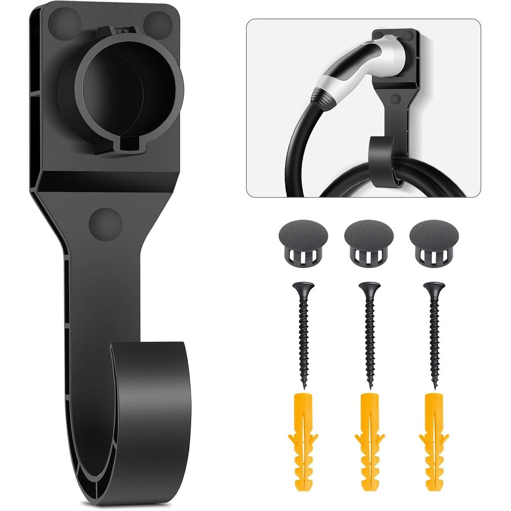 EV Charger สําหรับ SAE J1772 ติดผนัง, J1772 Charger CABLE Hook และ Connector Dock ชุด,ตะขอทนทานสําหร