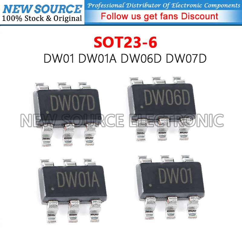 [5-20 ชิ้น] DW01 DW01A DW06D DW07D SOT23-6 ชิปการจัดการพลังงานแบตเตอรี่ SMD แหล่งที่มาใหม่