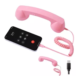 ALPIN โทรศัพท์ Handset, Type-C โทรศัพท์สไตล์ตัวรับสัญญาณจับโทรศัพท์พื้นฐาน, สายฟรีพร้อมไมโครโฟน Handset