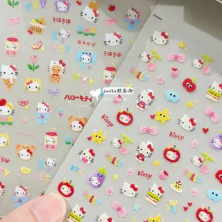 หมวกผลไม้น่ารัก New Kitty สติ๊กเกอร์แต่งเล็บ Red Apple Katie diy ที่ใส่ปากกาถ้วยน้ํา ccd สติ๊กเกอร์ติดเล็บ