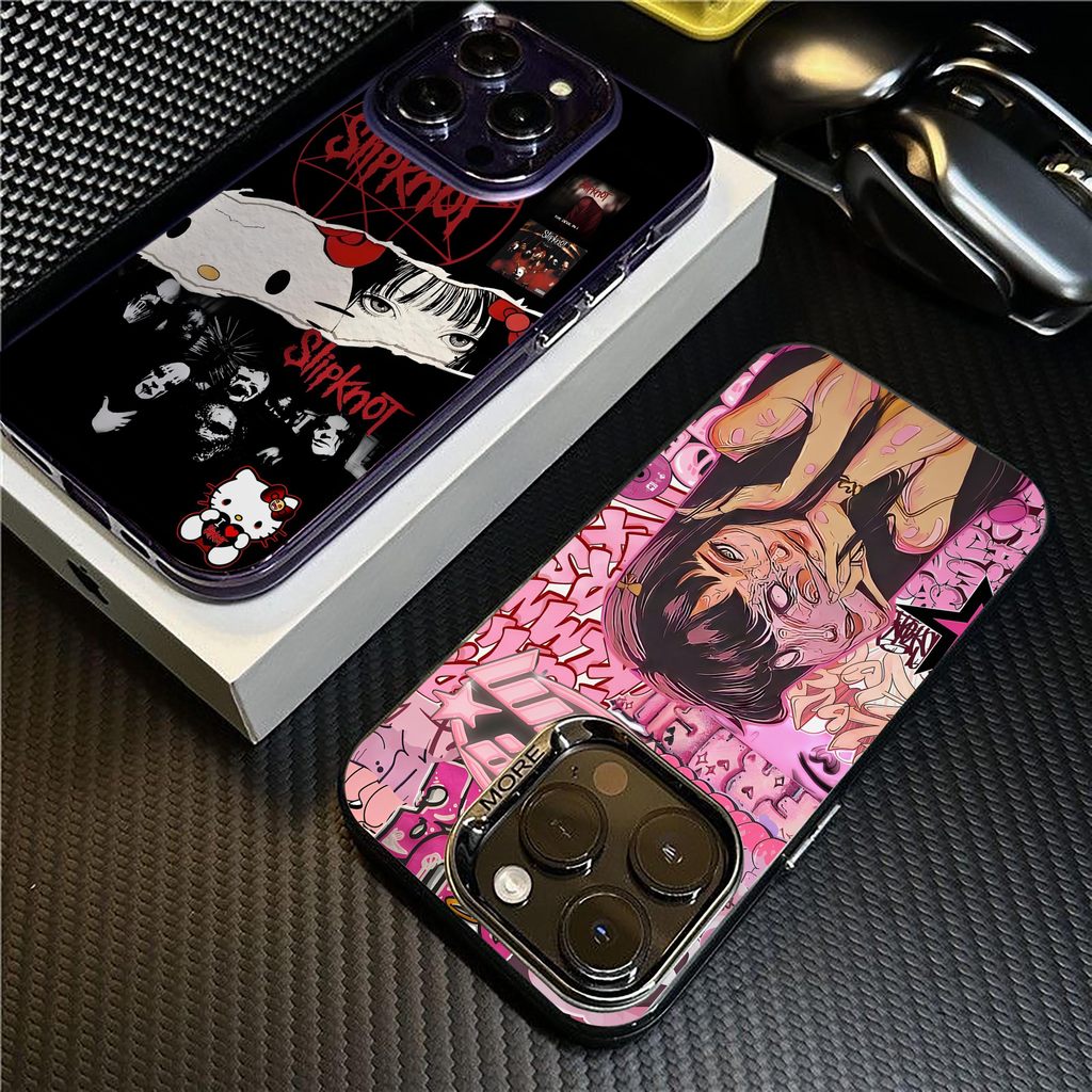 เคสไอโฟนiPhone 17 Pro Maxจุนจิ อิโตะ โทมิเอะ X ซานริโอSimple สีทึบ Frosted Electroplate เลนส์ป้องกันเคสโทรศัพท์สําหรับ iPhone 17 Pro Max 16 15 14 13 12 11 7 8 Plus X Xr Xs Max - รูปที่ 4