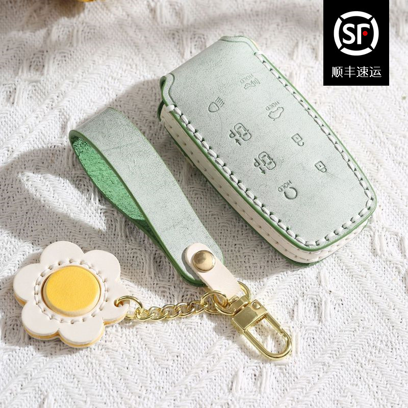 เหมาะสําหรับ Hyundai Genesis Genesis GV80/90 Lawesis Genesis หนังแท้ฝาครอบกุญแจรถหัวเข็มขัด