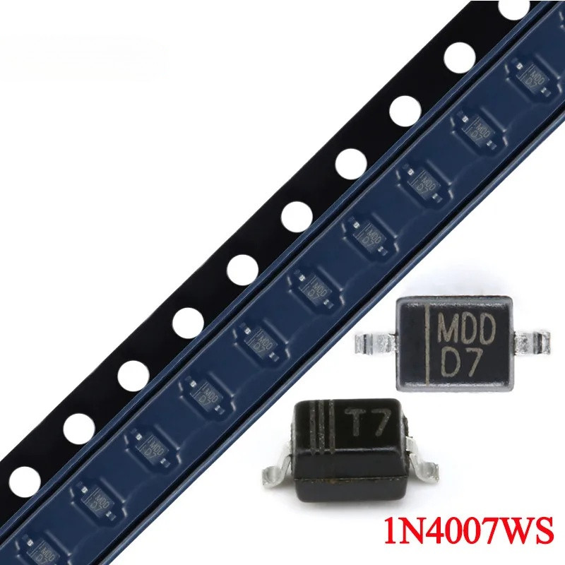 100 ชิ้น/ล็อต 1N4007WS D7 1N4007 T7 SOD-323 1000V 1A SMD Universal Rectifier ไดโอด