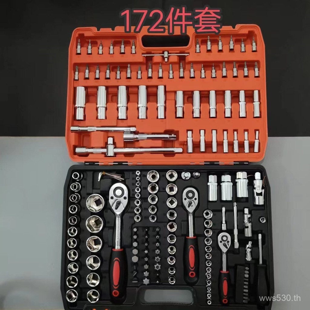 ประแจ Auto Multi-Function Combination Tool Auto Repair Parts Kit 172 Ratchet Repair Car Socket Kit T