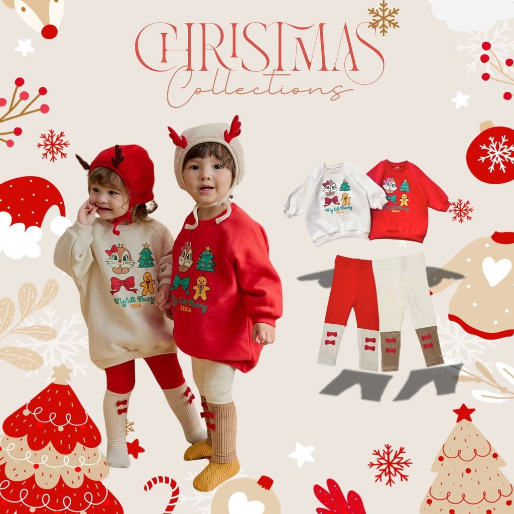 【พร้อมส่ง】「สินค้าลิขสิทธิ์แท้」IRIS KIDS XMAS IKS36002 christmas collection เสื้อผ้าเด็กแฟชั่น สไตส์เกาหลี ชุดคริสต์