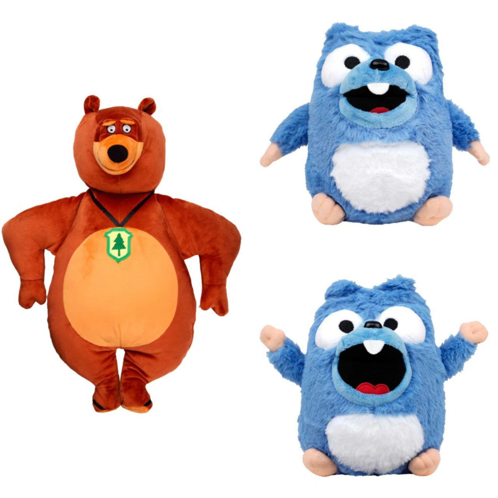 Grizzy และ Lemmings ของเล่นตุ๊กตา Grizzy และ Lemings ของเล่นตุ๊กตา Grizzy Lemings Peluche ตุ๊กตาหมี Stuff ของขวัญวันเกิด