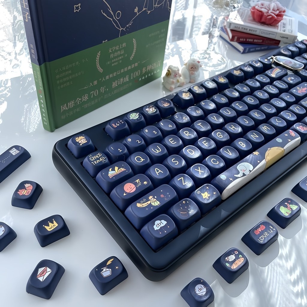 Little Prince MOA Profle Keycaps Dye Sublimation PBT Keycaps 125 คีย์สําหรับ MX Switches คีย์บอร์ดเครื่องกล