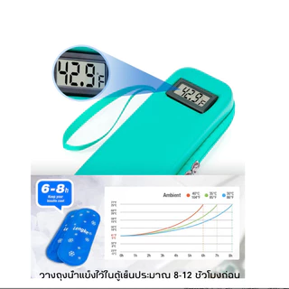 พร้อมส่ง ถุงเก็บความเย็นแบบพกพา เวลาเก็บรักษา 6-8 ชั่วโมง พร้อมจอแสดงผลอุณหภูมิ สามารถพกพาติดตัวไปได้