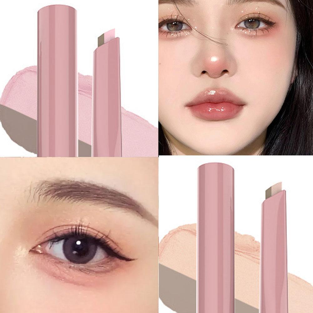 DEZONE Double Spelling Silkworm Pen Brightening Shadow 2-in-1 Sweatproof 3D Sleeping Silkworm Pen