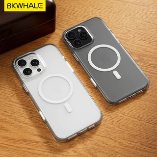 BKWHALE เคสแม่เหล็กใสด้านสําหรับ iPhone 17 16 15 14 13 Pro Max iPhone17 Air iP16 Plus เคสแข็งฝาหลังใส