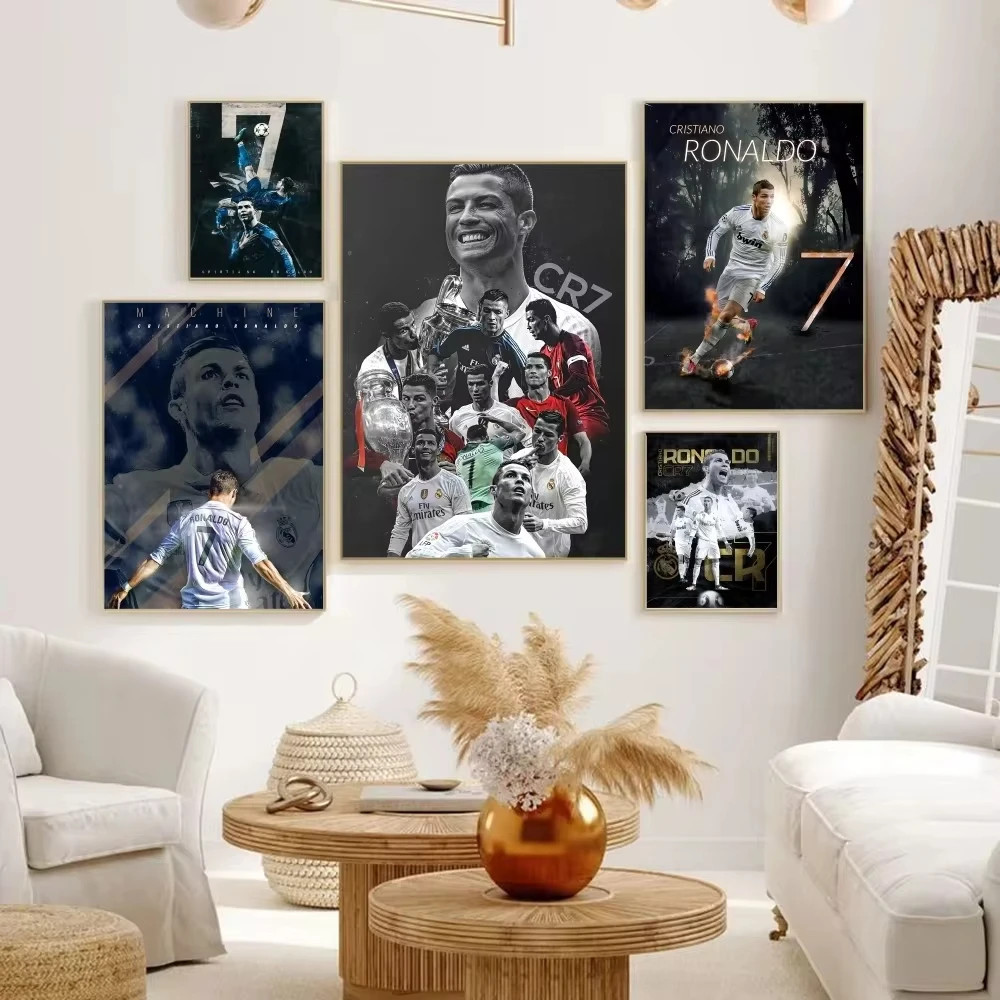 CR7 Ronaldo hd Classic Vintage Football Star โปสเตอร์ไม้ Vintage Room wall decor art
