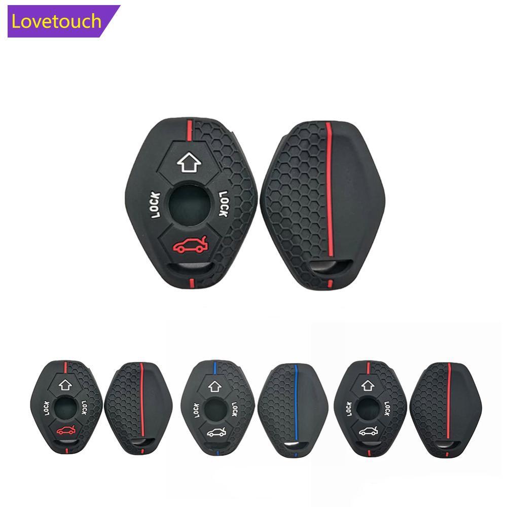 LOVETOUCH 4 ปุ่มซิลิโคนรถ REMOTE Key กรณีพับกุญแจรีโมท Fob ป้องกันสําหรับ BMW E46 E39 E53 X5 X3 E83 