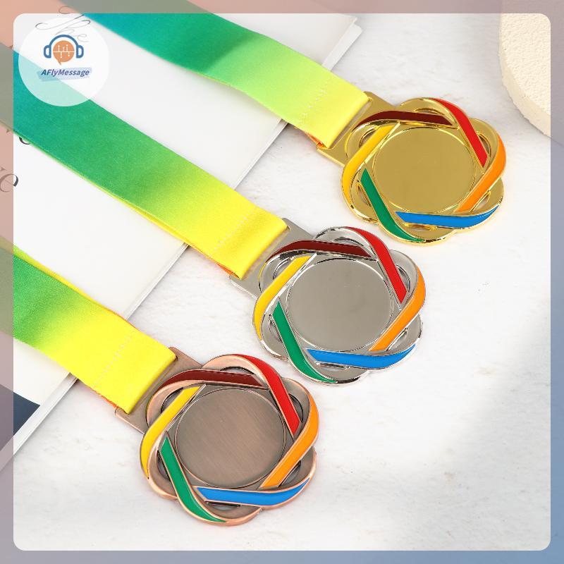 AFl เหรียญรางวัลโลหะพร้อมริบบิ้นคอ Gold Silver Bronze สไตล์สําหรับกีฬาวิชาการหรือเส้นผ่านศูนย์กลางกา
