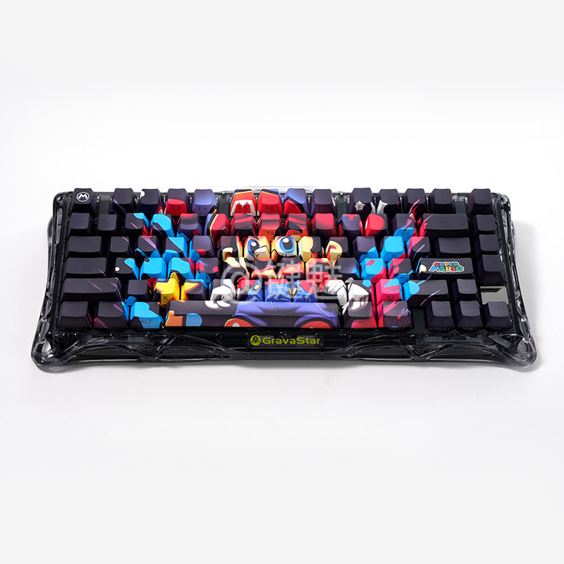 Mario Keycap โรงงานเดิมความสูงห้าด้านระเหิดด้านข้างแกะสลักโปร่งแสง ak68made68 Mega Lion mad60
