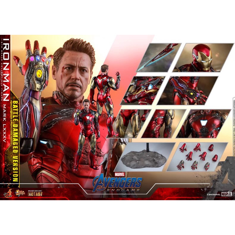 HTHotToysMMS543D33 Fulian Iron Man MK85 Battle Damaged Version VIP Version