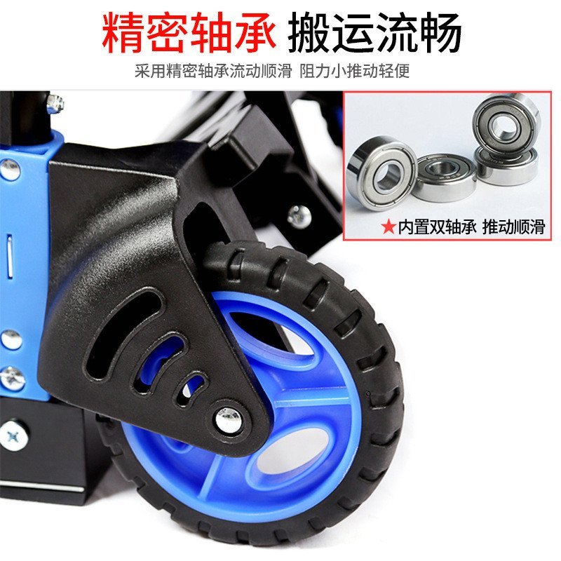 รถบรรทุกขายส่ง OQ5M รถบรรทุกพับได้รถเข็นแบบพกพา Flatbed Mute รถเข็นในครัวเรือนรถเข็น Dual-ใช้ SY4G