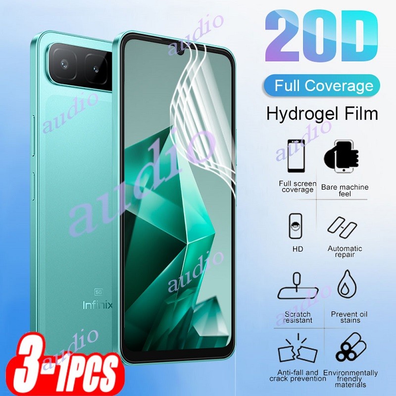 Infinix HOT 60i 5G 3 ชิ้น 20D Full Coverage Hydrogel ฟิล์มสําหรับ Infinix Hot 60i 60 Pro Hot60i Hot6