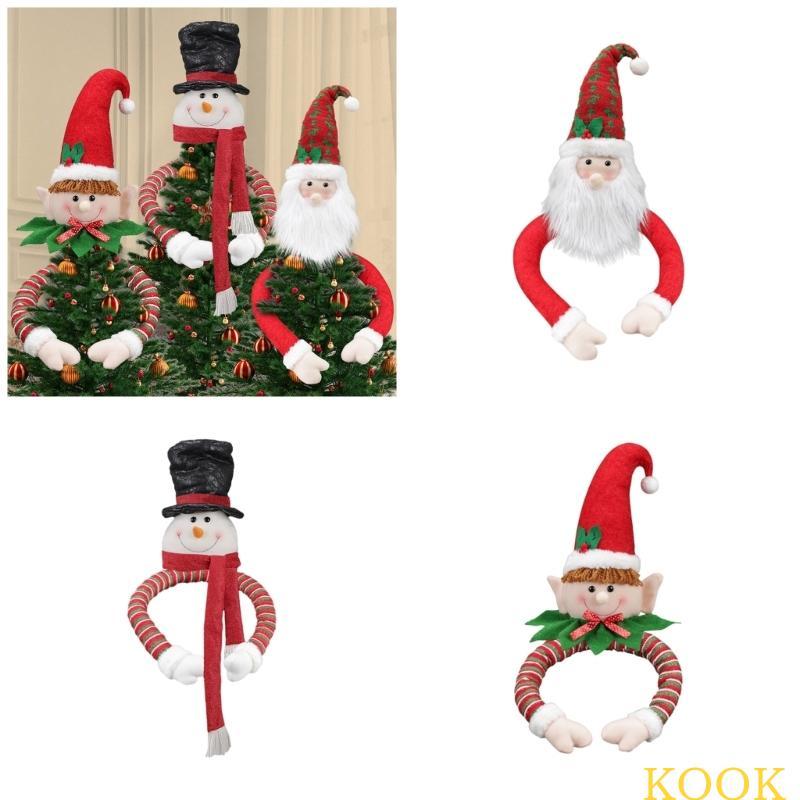 KOOK เครื่องประดับคริสต์มาส Santa Snowman Elf Tree Toppers สําหรับ Home และ Mall Display