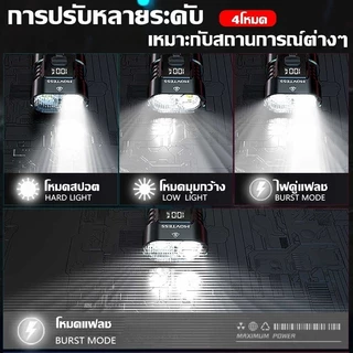 💥ชาร์จ1ครั้งใช้ได้60วัน💥ไฟหน้าจักรยาน LED อัพเกรด5000ลูเมน สว่างมาก ไฟติดจักรยาน แสง4โหมด กันน้ำIPX65 ติดตั้งง่าย