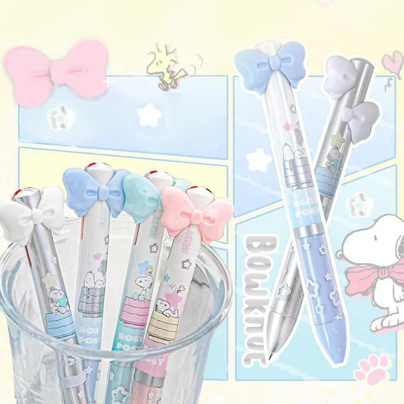 ปากกาผีเสื้อ Snoopy Co Branded Multi Color Pen Student Black 0.5mm Speed Drying Neutral Pen