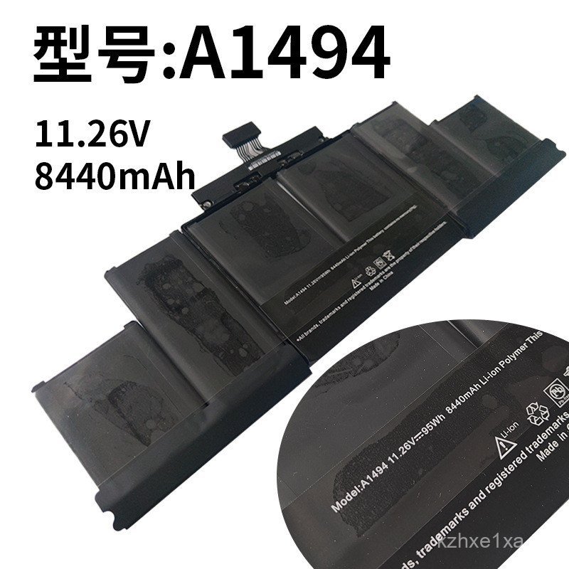 เหมาะสําหรับแบตเตอรี่แล็ปท็อป Apple A1417 A1494 A1618 MacBook Pro 15 "A1398