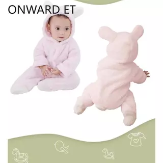 Baby Winter ทารกแรกเกิด Plush Bodysuit Jumpsuit การ์ตูน Hoodies Boy Girl Romper Twins เสื้อผ้าเวอร์ชั่นเกาหลี 0-12M