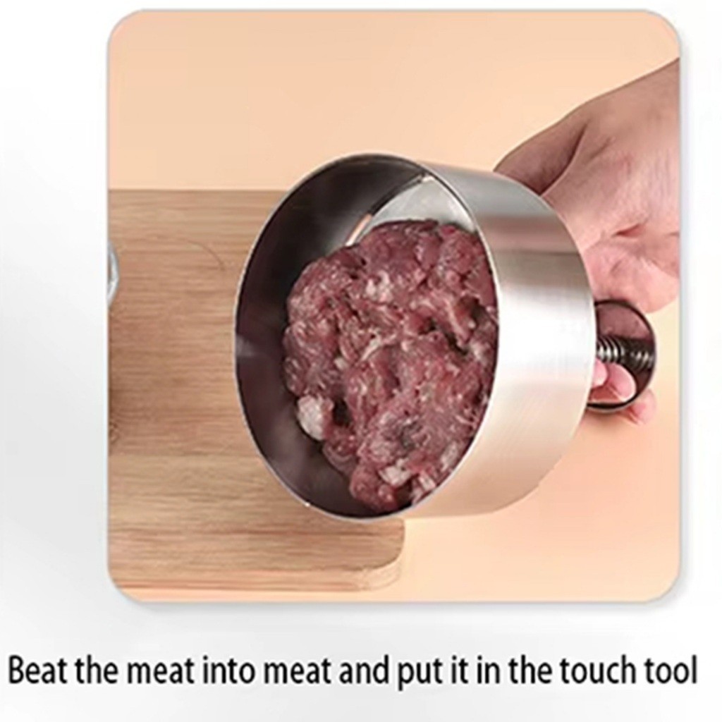 เก็บปลายทาง！เบอร์เกอร์กด 304 สแตนเลส ปรับแฮมเบอร์เกอร์ พายชงแม่พิมพ์ สำหรับทําอาหารสะดวก - รูปที่ 4