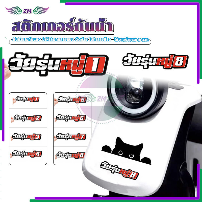 สติกเกอร์ติดรถ สติ๊กเกอร์แต่งมอเตอร์ไซค์ ผลิตจากวัสดุคุณภาพสูง มันวาว ทนทานต่อแสงแดดและฝน ติดง่าย