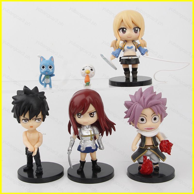 YB3 6 ชิ้น FAIRY TAIL Action Figure Dragneel Lucy Mavis ตุ๊กตาของเล่นสําหรับเด็กเครื่องประดับคอลเลกช