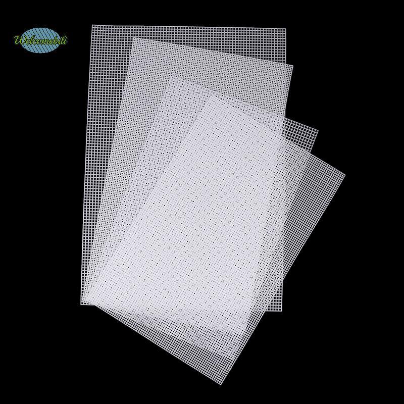 กระเป๋าทำมือด้วยเทคนิค latch hook จากวัสดุกริดพลาสติก พร้อมเส้น.Thread และวัสดุสำหรับงานฝีมือใหม่