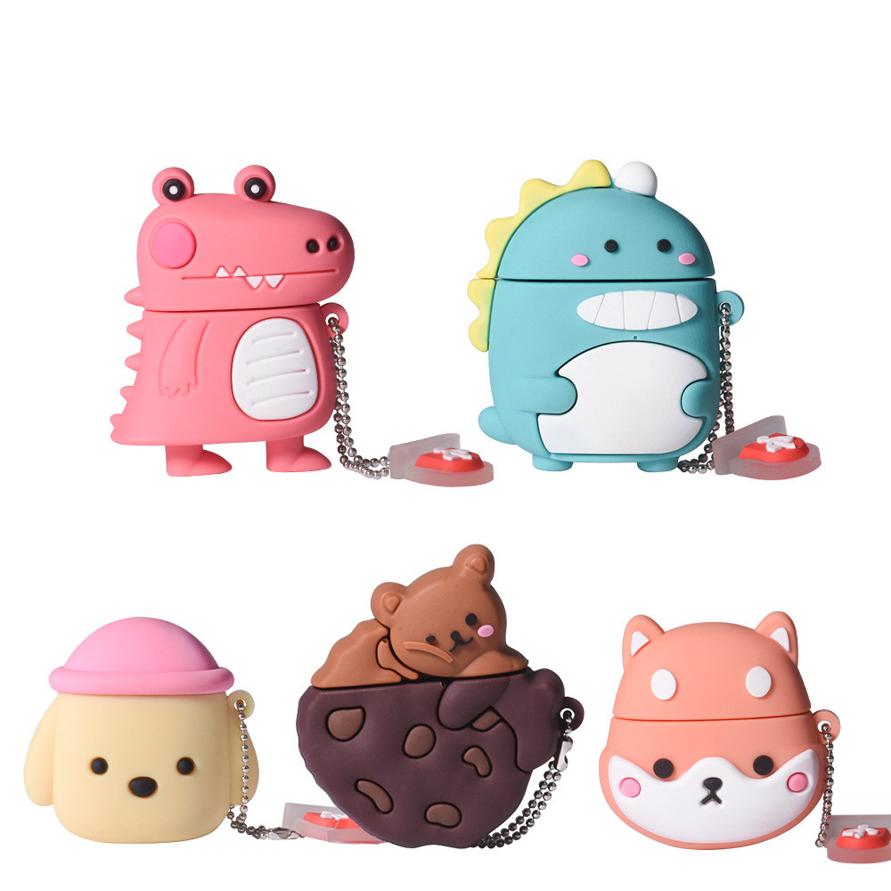 แฟลชไดรฟ์ USB การ์ตูนสัตว์ที่น่าสนใจ 64GB น่ารัก Akita Inu U Disk ของขวัญสร้างสรรค์สําหรับเพื่อนไดโน